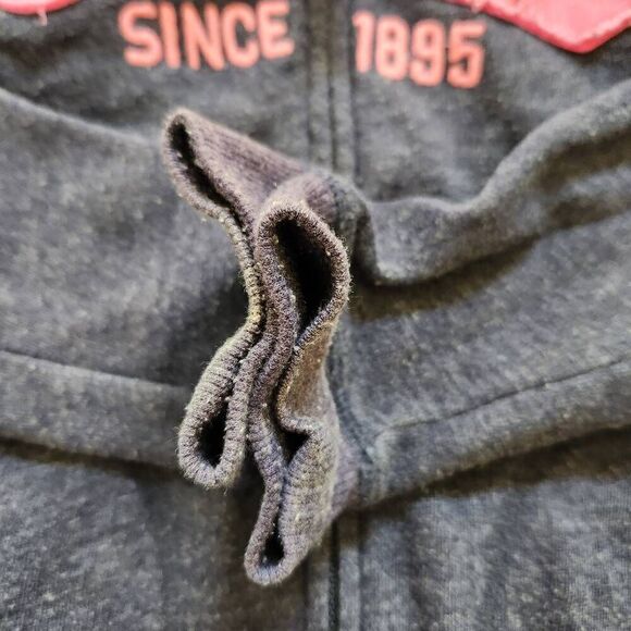 OshKosh girls size 8 navy blue pink textured hoodie zip up sweater - Picture 2 of 6